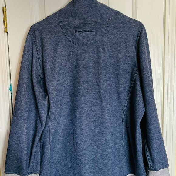 Tommy Bahama Reversible Full Zip  Blue/Gray Women's Sweater   Hight Neck Sz XL - Picture 3 of 11